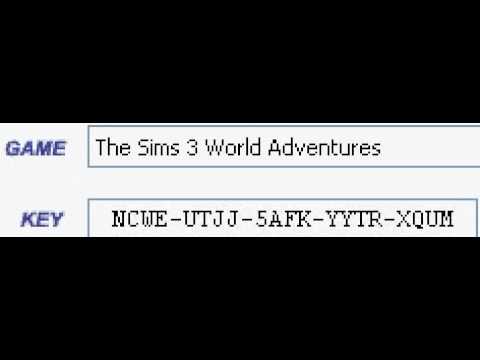 Sims 3 world adventures serial code